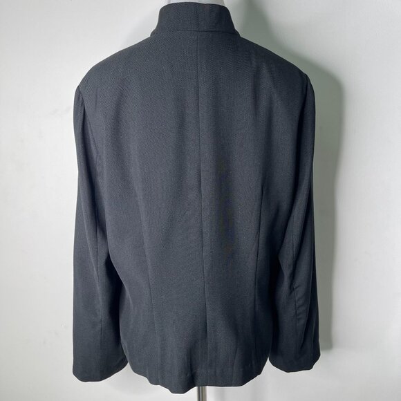 Women's Black Mock Collar Button Down Equestrian Blazer Jacket Size XL - Picture 4 of 7